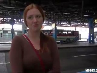 Eurobabe fucked in bus station for cash