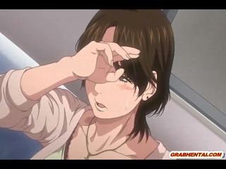 Busty Japanese hentai mom hot gangbanged