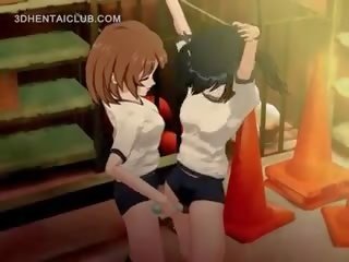 Związany w górę anime anime cutie dostaje cipka vibed ciężko