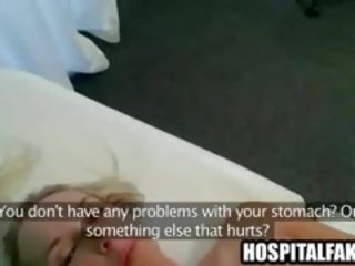Blonde Hottie Sucking On Her Doctors Rock Hard Cock