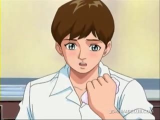 Anime jongen ruikend zijn meisjes ondergoed en dromen over haar
