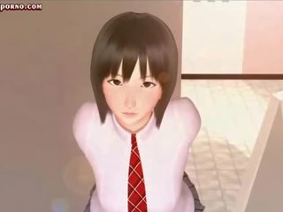Teen animated girl gives oral