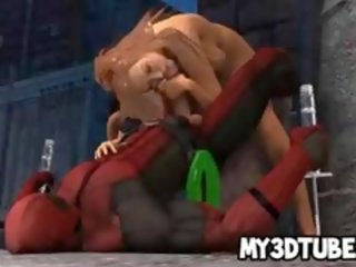 Tasty 3D Babe Sucks Cock And Fucked By Deadpool