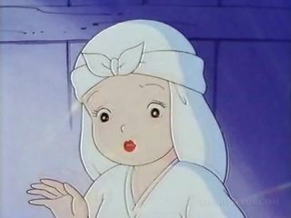 Naken animen nuns har kön för den först tid