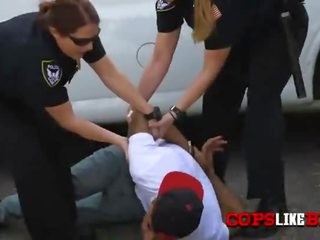 Criminal Is Coerced Into Making His Cock Hard For Horny Milf Cops