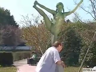 镶嵌; 一 活的 裸体 女 日本语 花园 statue