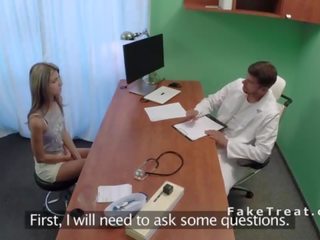 Russian babe first time at doctor fucks him in office