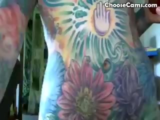 Tattooed Girl Masturbating