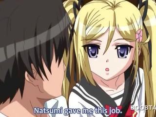 Anime skolniece uz mazas šorti sniedz viņai coed a atlaist