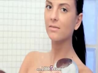 Extreme orgasm in the horny shower