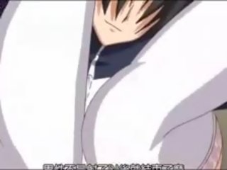 Si rambut perang anime dalam putih stoking