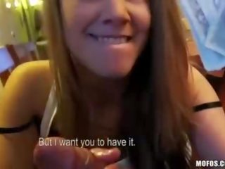 Czech girl flashes and fucked for money