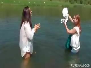 WAM Scene With Wet Lesbos In The River