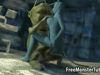 Hot 3D Cartoon Cat Babe Getting Fucked By An Alien