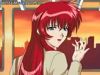 Seksi si rambut merah anime babe mendapat kecil faraj part4