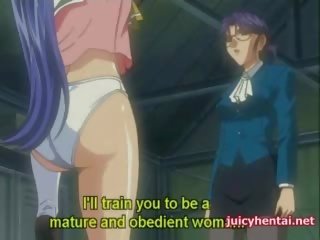 Seksowne anime lesbijskie dostaje masturbuje się z za dildo