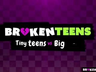 Brokenteens малък тийн отнема на а голям хуй