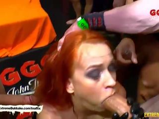 Extreme Bukkake - Dirty Mary the redhead Latex Queen