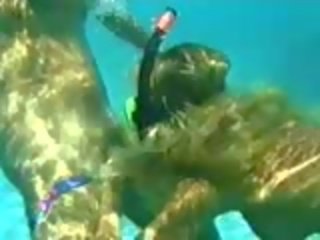 Couple having underwater sex at their vacations Video