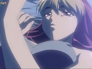 Blonde anime nympho takes huge dick