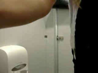 She Rubs Her Cunt In A Public Bathroom