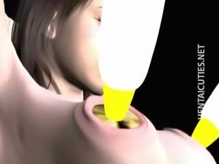 Sexy 3d hentai schnecke wird titten vibriert