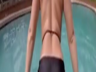 Justin Sane Fucking Pornstar Bailey Brooke in the Pool&period; He Fills her Pussy with Hot Cum and lets it Drip out in the Water