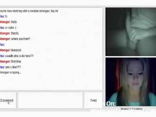 Omegle Blonde Teen Chats With Big Cock