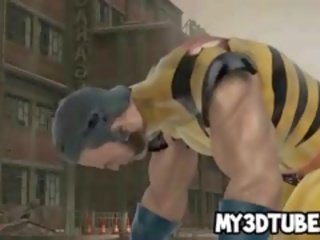 3D Cartoon Babe Gets Fucked Outdoors By Wolverine