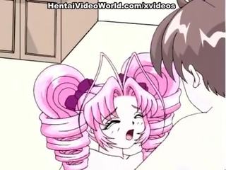 Į lova su a pink-haired hentai paauglys