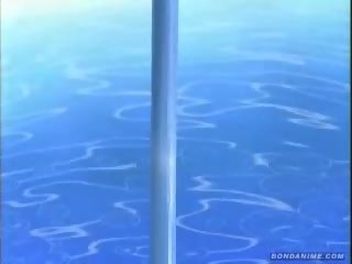 Hentai schoolgirl in swimsuit fuck in poolside