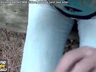 Outdoor masturbating and hot rough banging Video