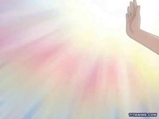 Groß breasted anime mieze wird gebohrt super schwer im bett